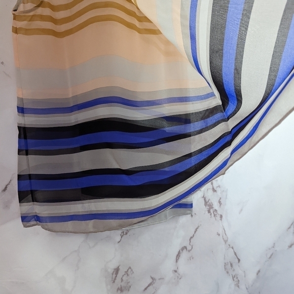 CAbi Tank Blouse Striped Pink Blue Layered 3275 V-Neck Summer - Picture 9 of 10